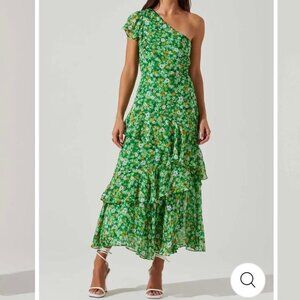ASTR the Label Santorini one shoulder dress - green floral